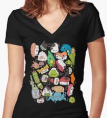 Sushi Bar: The point of Nori-turn Women's Fitted V-Neck T-Shirt