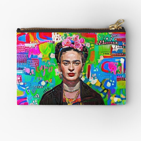 Colorful abstract neon Frida Zipper Pouch