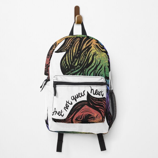 Item preview, Fret Not Queer Heart (black line-art, rainbow fill) designed and sold by bi-spaghetti.