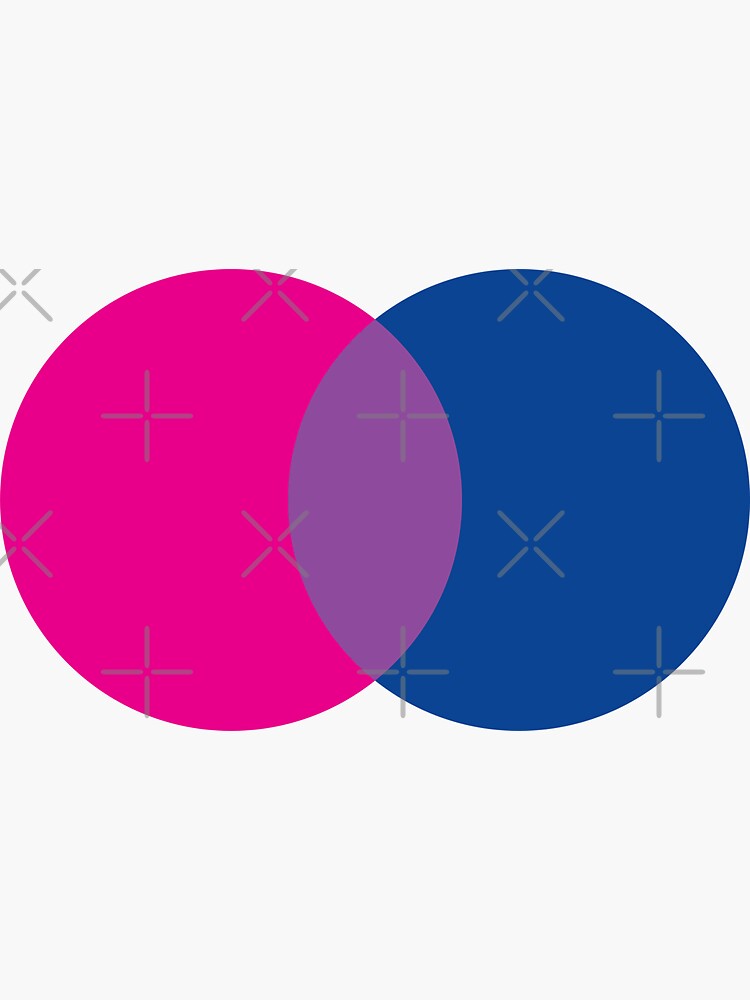 Bisexual Pride ☆ Subtle Minimalist Venn Diagram Sticker By