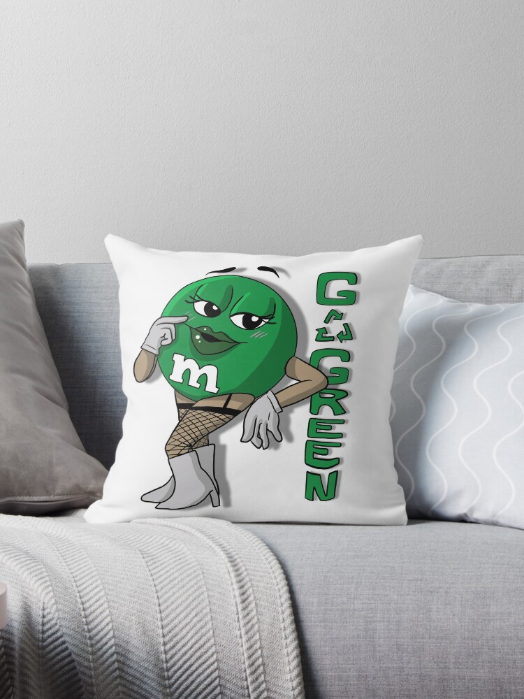 Sexy Green M&M Throw Pillow for Sale by reesmg