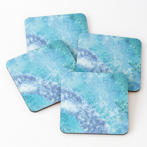 Item preview, Aqua Blue Escape to a Whimsical Watercolor Sea Painting Print designed and sold by ClaudiaFlores.