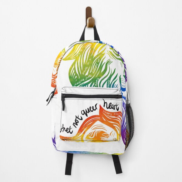 Item preview, Fret Not Queer Heart (rainbow line-art, transparent background) designed and sold by bi-spaghetti.