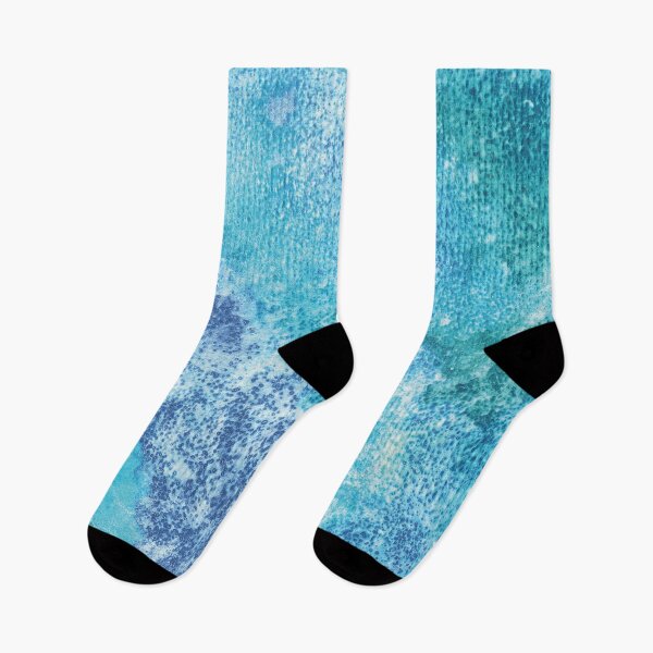 Item preview, Aqua Blue Escape to a Whimsical Watercolor Sea Painting Print designed and sold by ClaudiaFlores.
