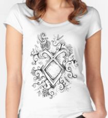 Angelic Rune Mandala Women's Fitted Scoop T-Shirt