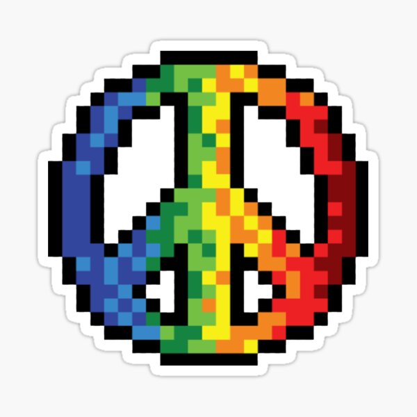 Pixel Peace Sign Stickers | Redbubble