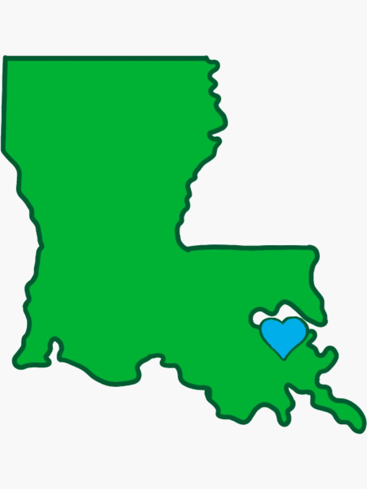 "Heart Of Louisiana" Sticker By Collegesticker | Redbubble