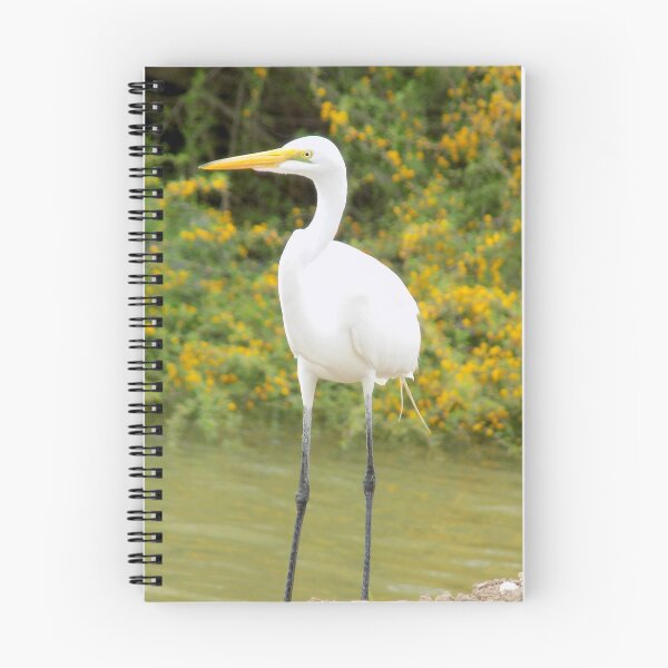 Item preview, Great Egret (Ardea alba) with Yellow Blooms designed and sold by Inuyasha907.