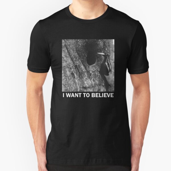 I want to believe | Ivory billed woodpecker Slim Fit T-Shirt