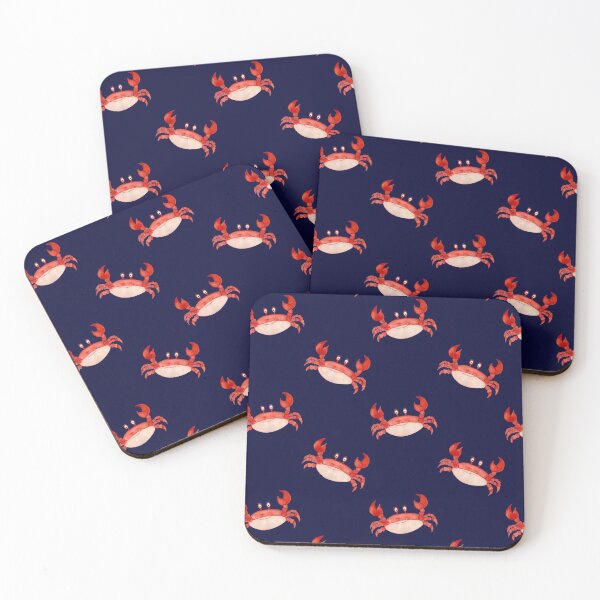 Item preview, Crab Happy crabby seaside crustaceans, fun red animal sea ocean lobster  designed and sold by littlebluefawn.