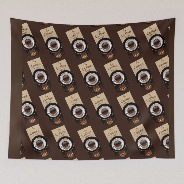 Item preview, Coffee lover logo on black background designed and sold by coffeeapparel.