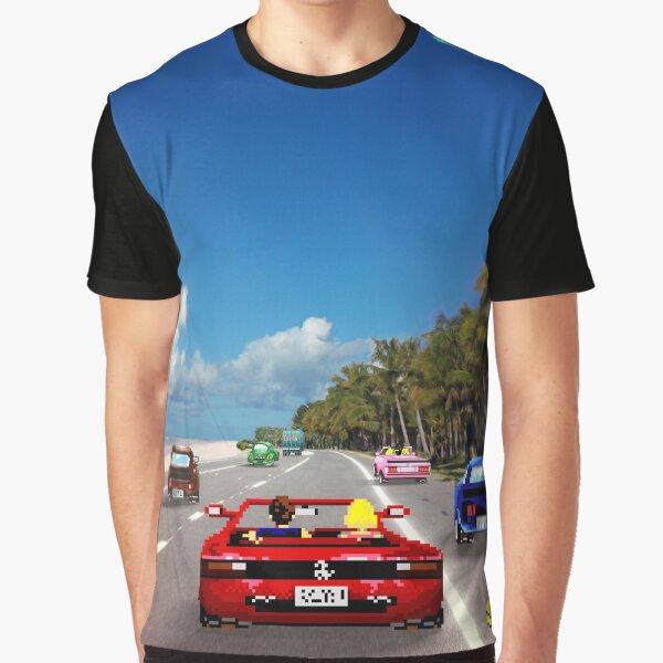 Vista previa del artículo con la obra «Outrun retro - Arte de píxeles», diseñado y vendido por smurfted.