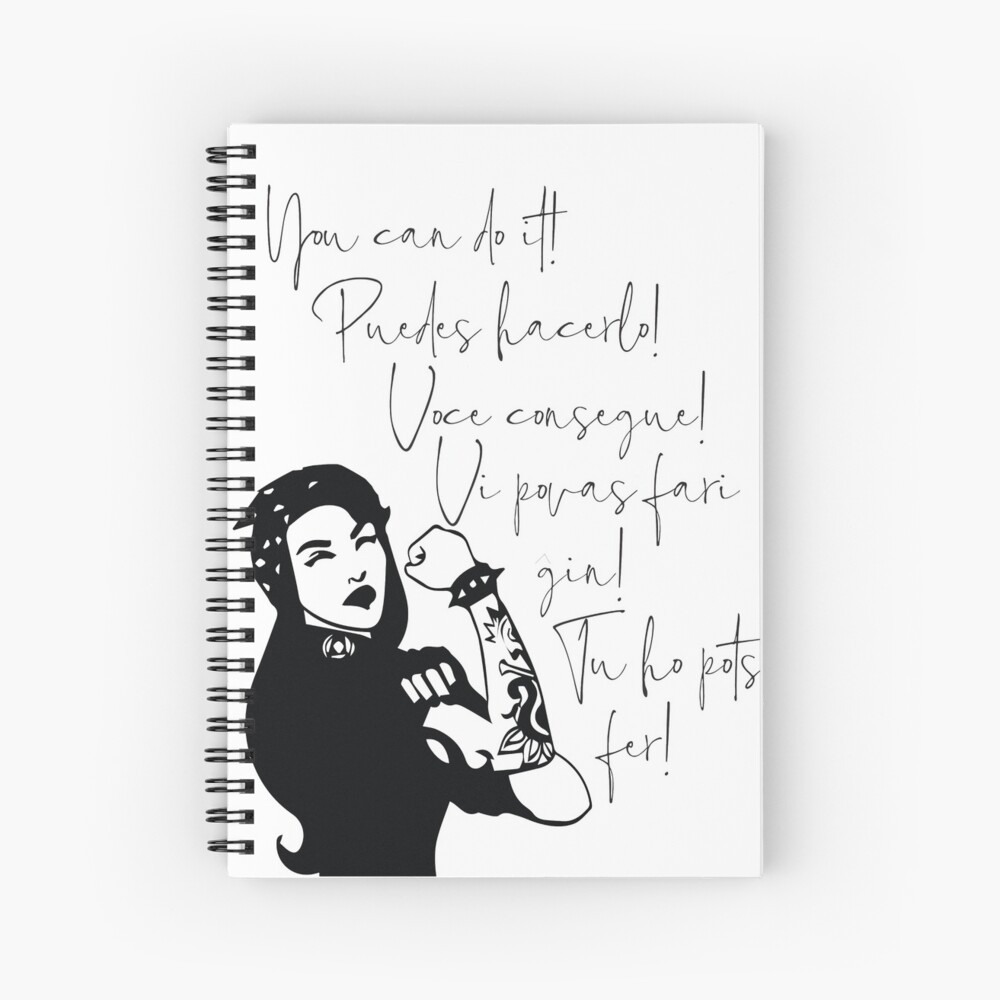 You can do It Central American languages | Quote Spanish, Portuguese, Catalan, Esperanto | Hispanic Woman Latin Pride Print Spiral Notebook