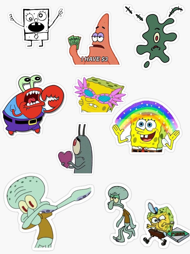 Spongebob Meme Stickers Pack - 50 Large Vinyl Decals For Laptops & Water Bottles