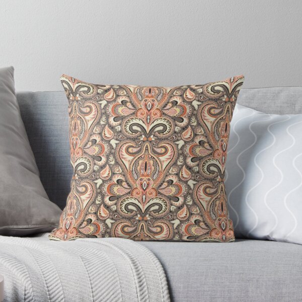 Paisley print throw outlet pillows