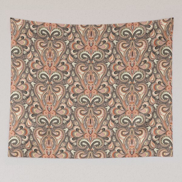 Item preview, Peach, Coral & Brown Paisley Pattern designed and sold by somecallmebeth.