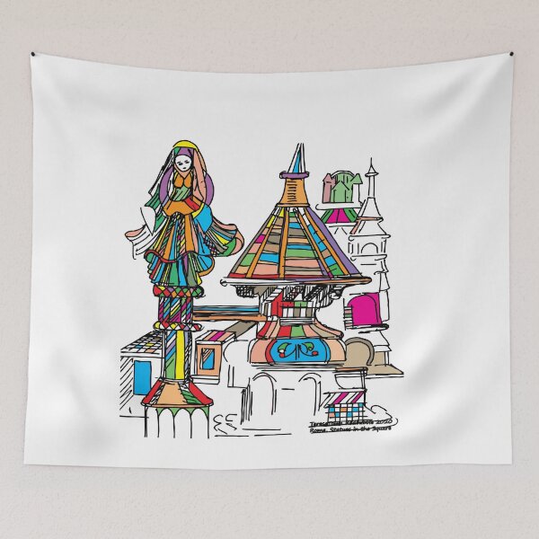 Item preview, Rome Colorful Statue in the Square, TeresaTown at Redbubble 2020 designed and sold by Mark Stansberry.