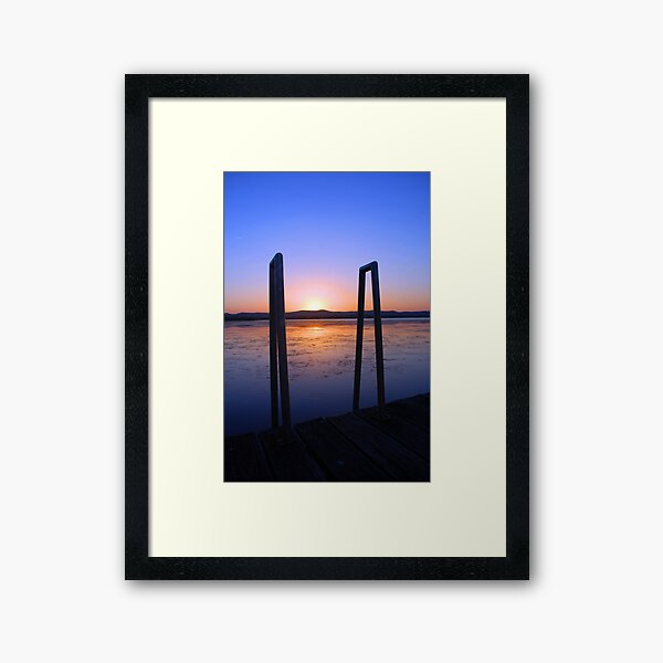 Up the ladder at sundown. Framed Art Print