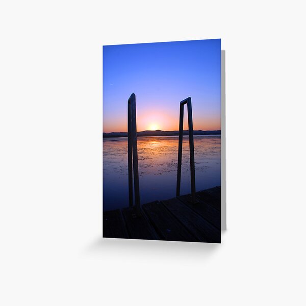 Up the ladder at sundown. Greeting Card