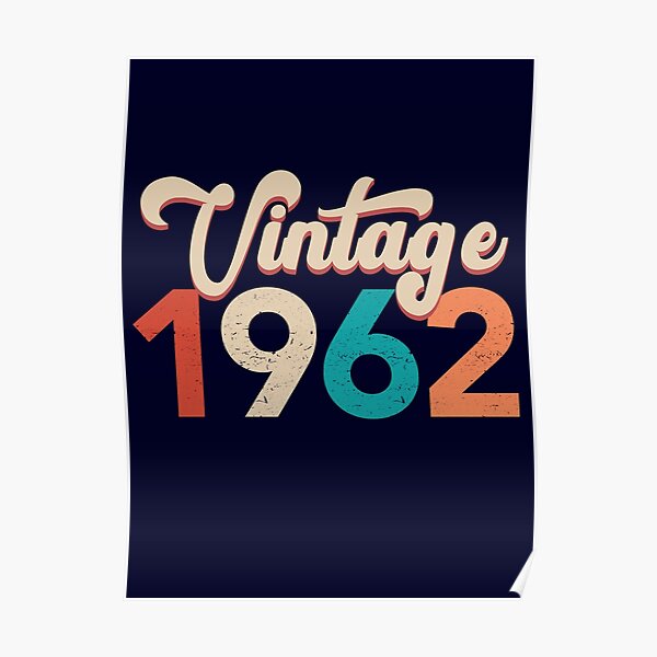 "Vintage 1962 - 1962 Birthday Gift - Born in 1962 - 58th Birthday ...