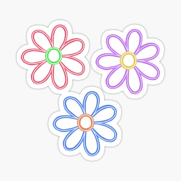 Neon Flowers Sticker