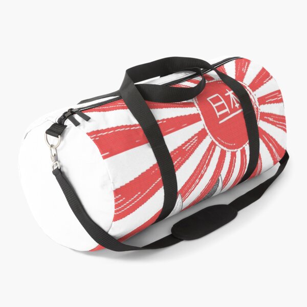 Japanese rising sun over mountains Duffle Bag