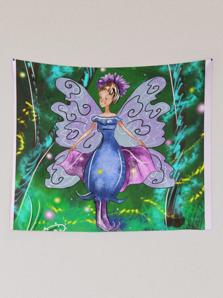 Thumbnail 2 of 3, Tapestry, Esme The Enchanted Forest Fairy™ designed and sold by TeelieTurner.