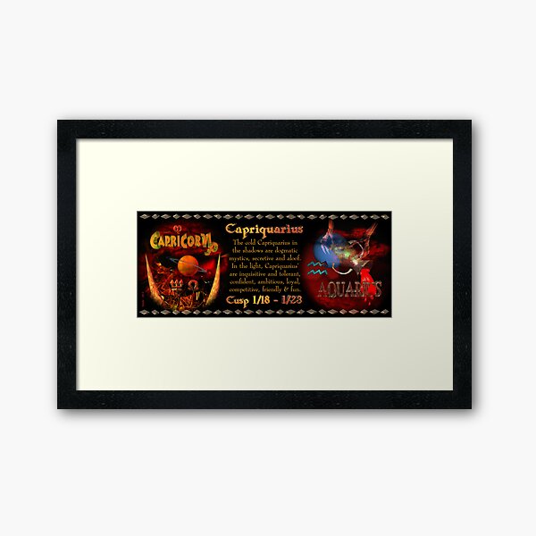 Valxart Capriquarius is Capricorn/Aquarius Cusp Framed Art Print