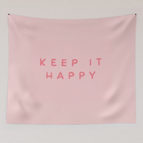 Item preview, Keep It Happy Hand-Lettered Quote in Pink designed and sold by WildeandCo.