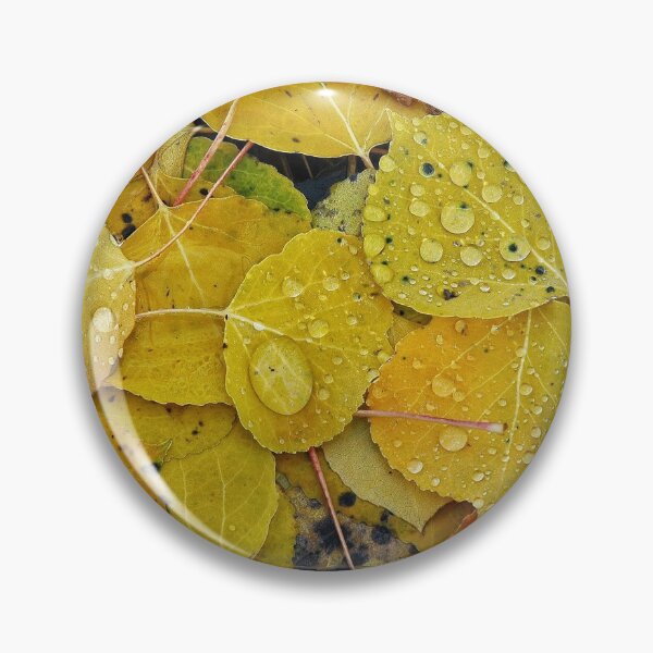 Item preview, Water droplets on autumn aspen leaves designed and sold by Lori Funk.