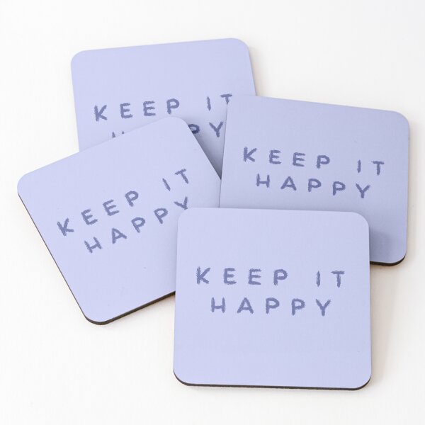 Item preview, Keep It Happy Hand-Lettered Quote in Blue designed and sold by WildeandCo.