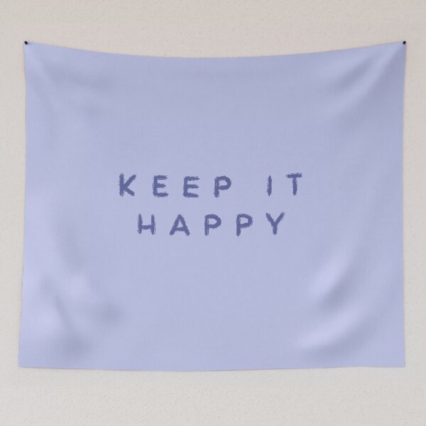 Item preview, Keep It Happy Hand-Lettered Quote in Blue designed and sold by WildeandCo.