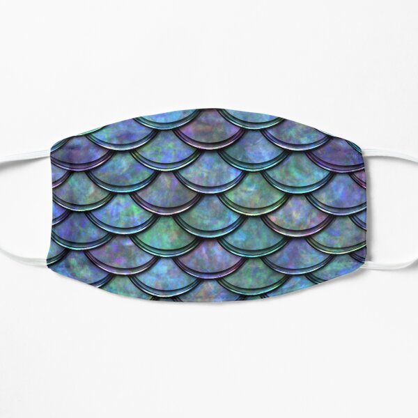 Blue Mermaid Scales Flat Mask