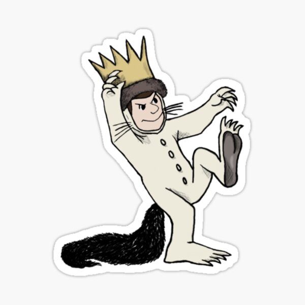 Where the wild things are and funny cartoon design Sticker