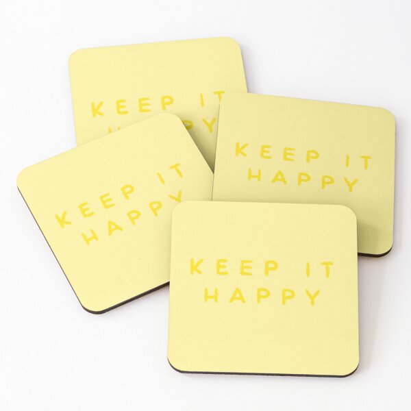 Item preview, Keep It Happy Hand-Lettered Quote in Yellow designed and sold by WildeandCo.