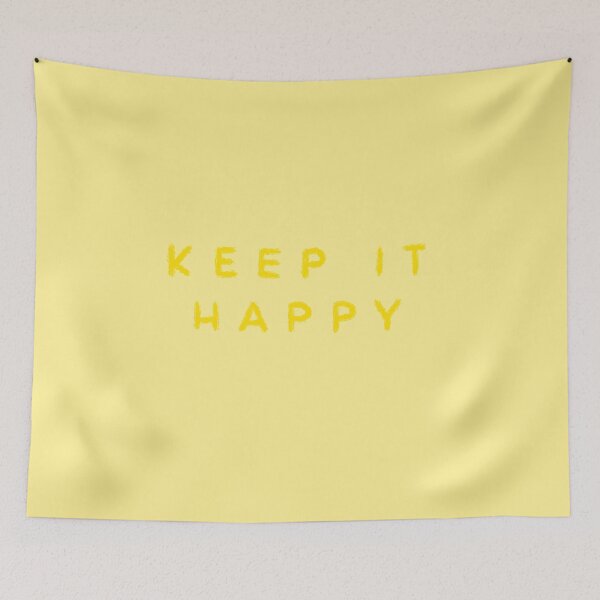Item preview, Keep It Happy Hand-Lettered Quote in Yellow designed and sold by WildeandCo.