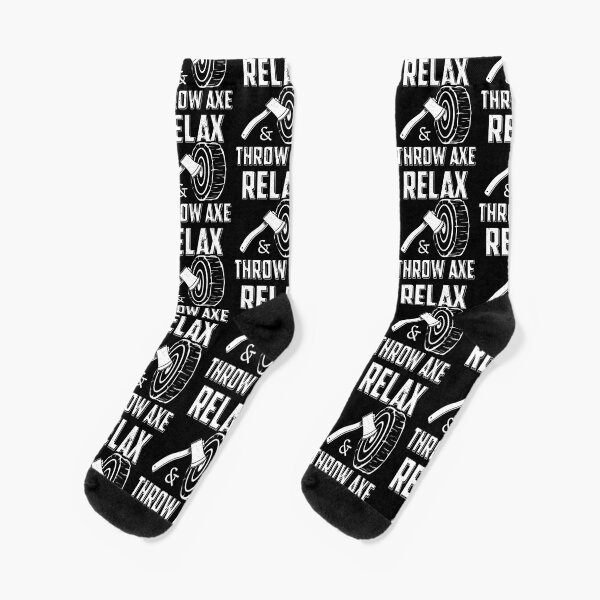 Funny Axe Throwing Relax & Throw Axe print Socks