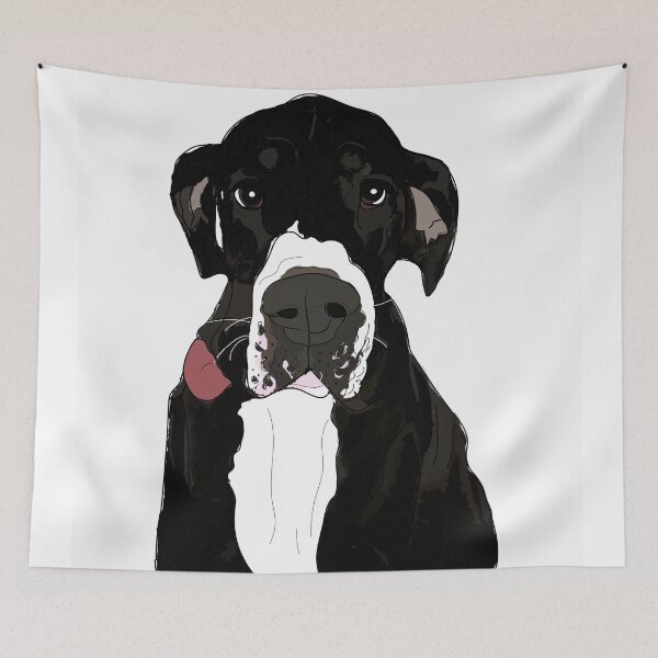 Item preview, Great Dane Dog (black w/pink tongue) designed and sold by sketchandpaws.