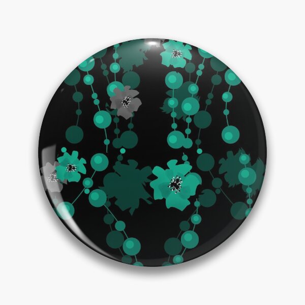 Item preview, Bicolor geometric seamless pattern. black , green, beads, seamless pattern , abstract pattern , black background , flower pattern designed and sold by fuzzyfox.