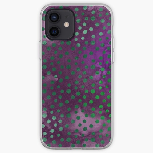 Purple and Green Dots iPhone Soft Case