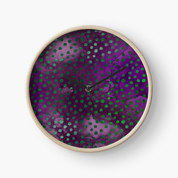 Purple and Green Dots Clock