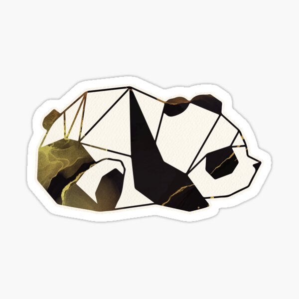 Black and Gold Geometric Panda Sticker