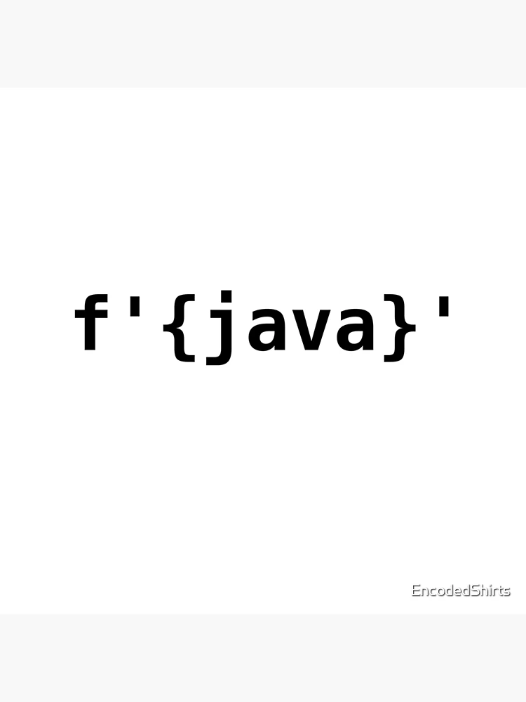 Thumbnail 4 of 4, Pillow, Python > Java f-strings designed and sold by EncodedShirts.