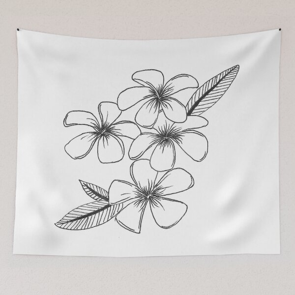 Item preview, Black and White Plumerias designed and sold by kayy-art.
