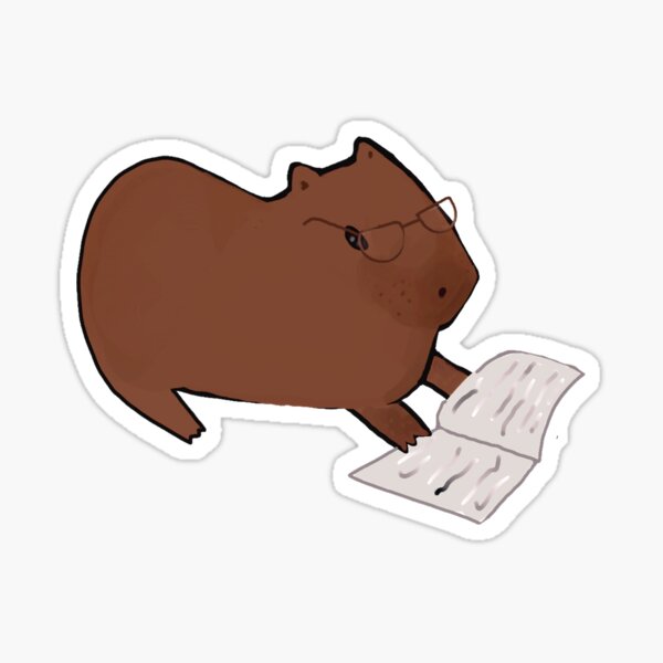 Studious Capybara Sticker