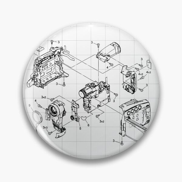 Item preview, Vintage vedio camera assembly sketch, blueprint. designed and sold by fahim96.