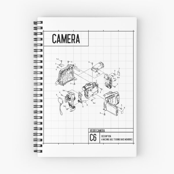 Item preview, Vintage vedio camera assembly sketch, blueprint. designed and sold by fahim96.