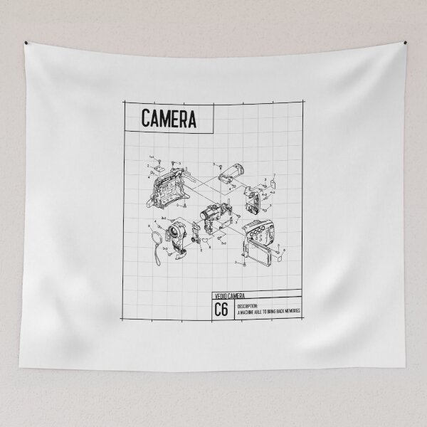 Item preview, Vintage vedio camera assembly sketch, blueprint. designed and sold by fahim96.