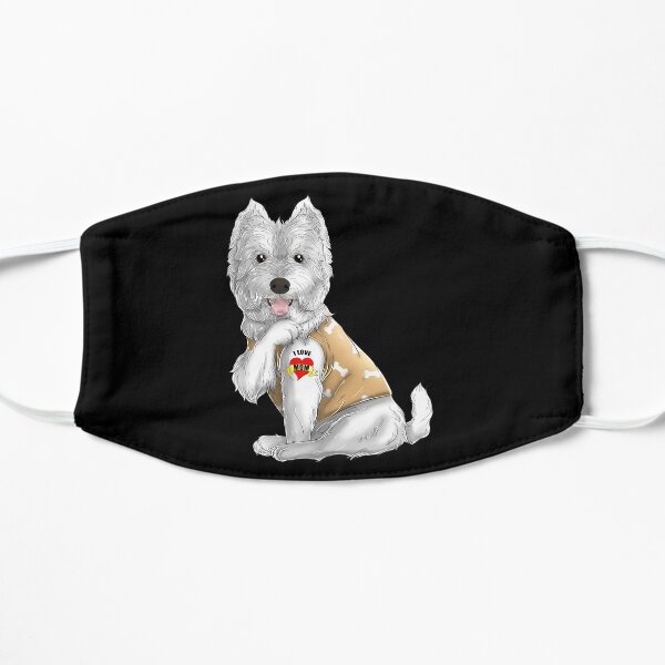 I Love Mom Tattoo Westie Mama Mother's Day Gift West Highland White Terrier Mask