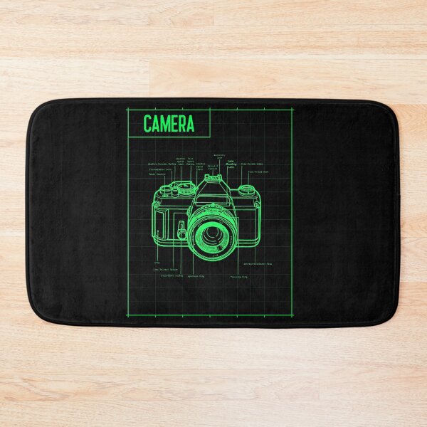Item preview, Camera blueprint, diagram in retro green colours. designed and sold by fahim96.